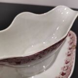 Iron earth gravy boat Moulin des Loups and Hamage Nord, red mulberry