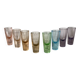 Set of 8 multicoloured liqueur/shooters - Art Deco style (MCM)