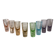Set of 8 multicoloured liqueur/shooters - Art Deco style (MCM)