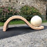 80s design coffee table. made of Mactan travertine stones from Magnussen ponte.
