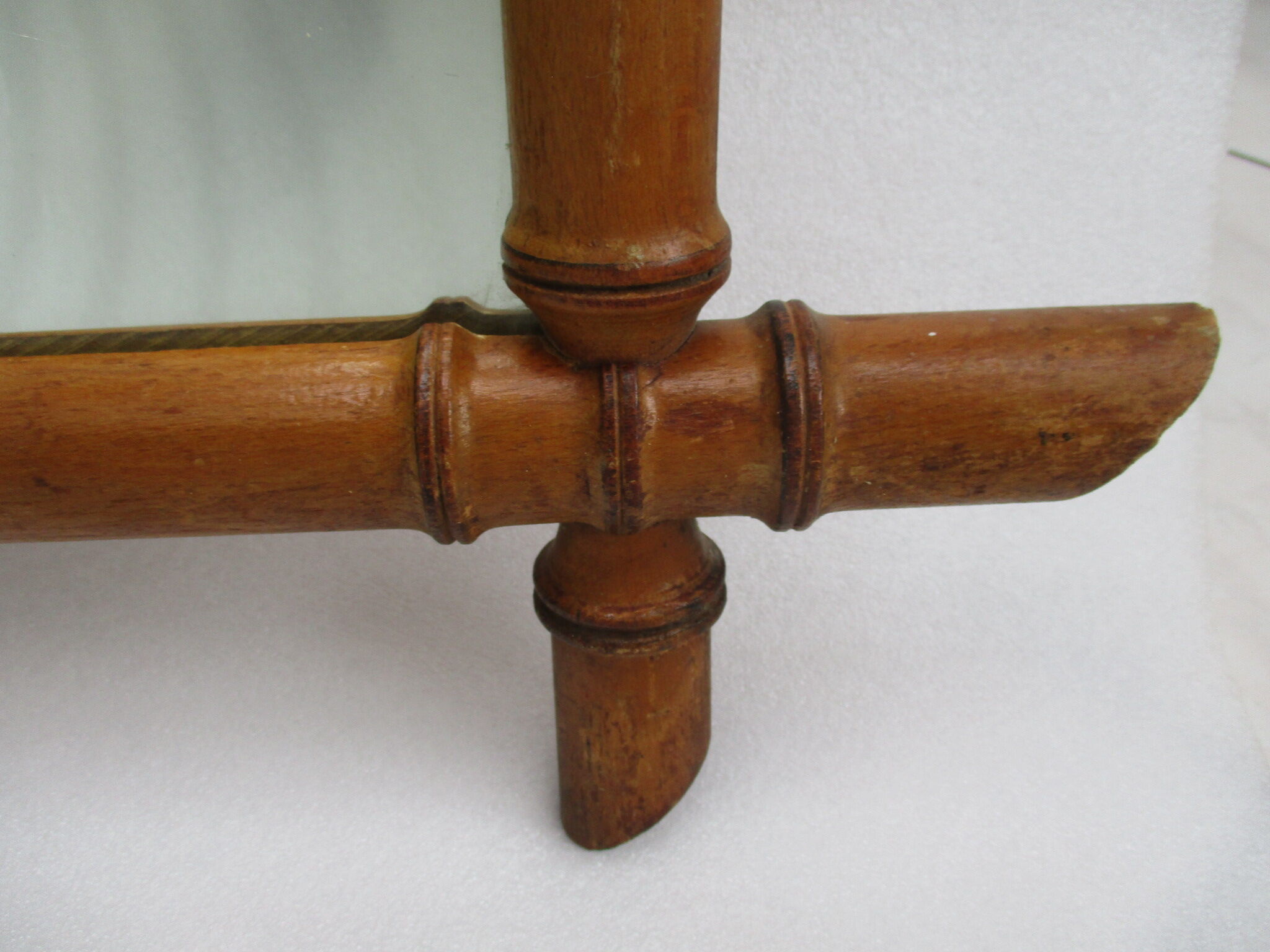 Large old mirror bamboo frame 69 X 87 cm