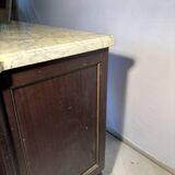 Commode 3 tiroirs de style Louis XVI, marbre et bronzes dorés