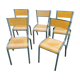 Lot five vintage school chairs