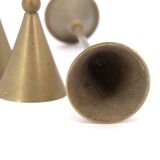 Trio of brass candlesticks, 1970s