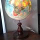 Mappemonde globe lumineux pied  et support en bois