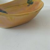 Vintage navette cup by Socram – stylized floral decoration, iridescent caramel