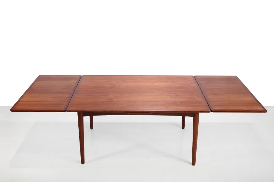 Vintage teak rectangular extendable dining table