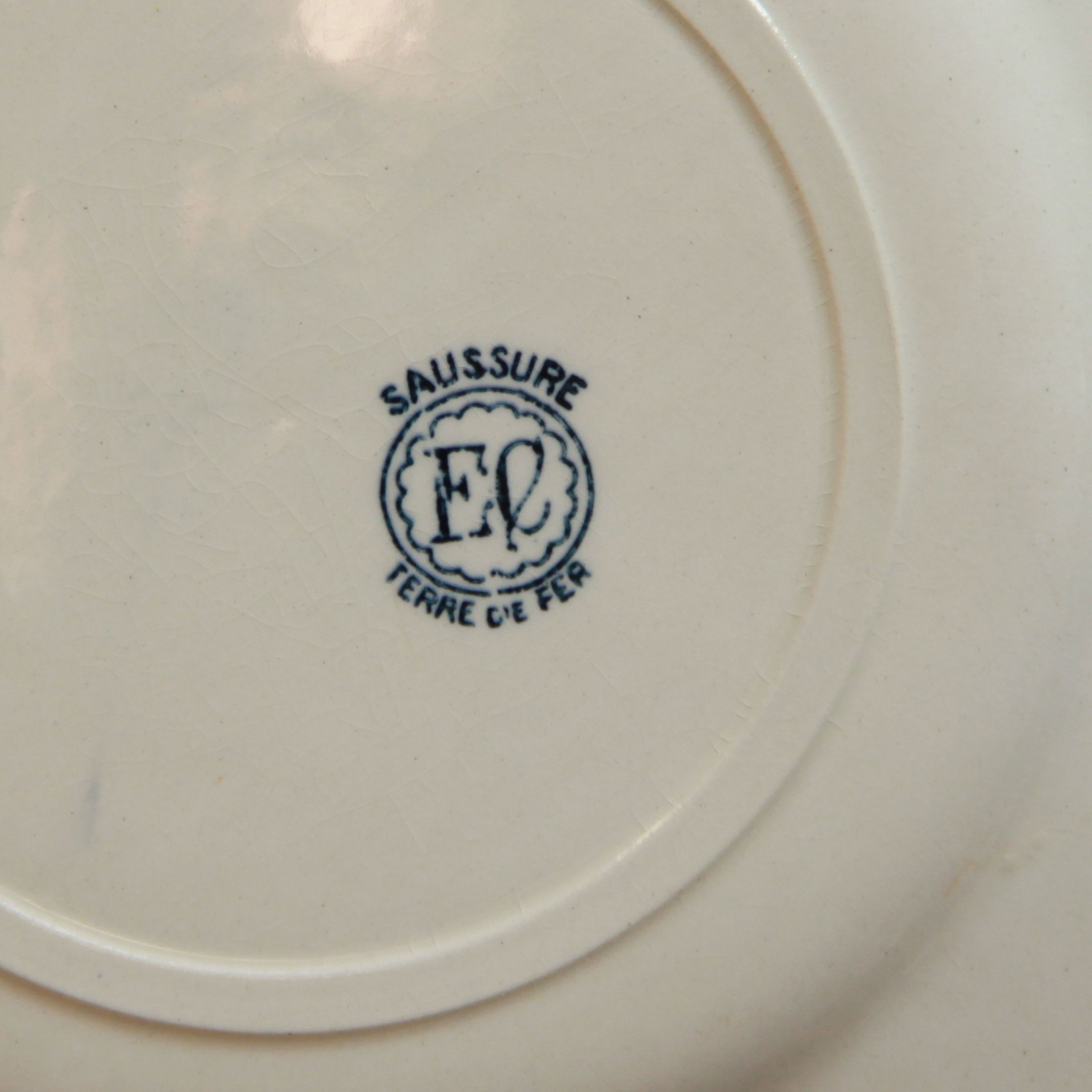 Set of 6 dessert plates earth of iron earth old Salins model Saussure EC
