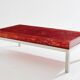 Marie-Claude De Fouquières orange fractal resin coffee table 1970