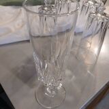 5 antique crystal flutes