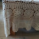 Antique handmade crochet tablecloth