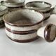 4 caquelons en grès émaillé, esprit wabi-sabi, années 70