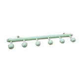 Patère en bois, 5 têtes, vert d'eau