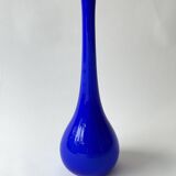 Large Murano blown glass bud vase, cobalt blue, 50cm