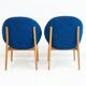 Paire de fauteuils en chêne Hans Olsen Model No 134 avec tapisserie en tissu bleu
