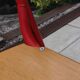 Children's wooden and red metal chair 1970