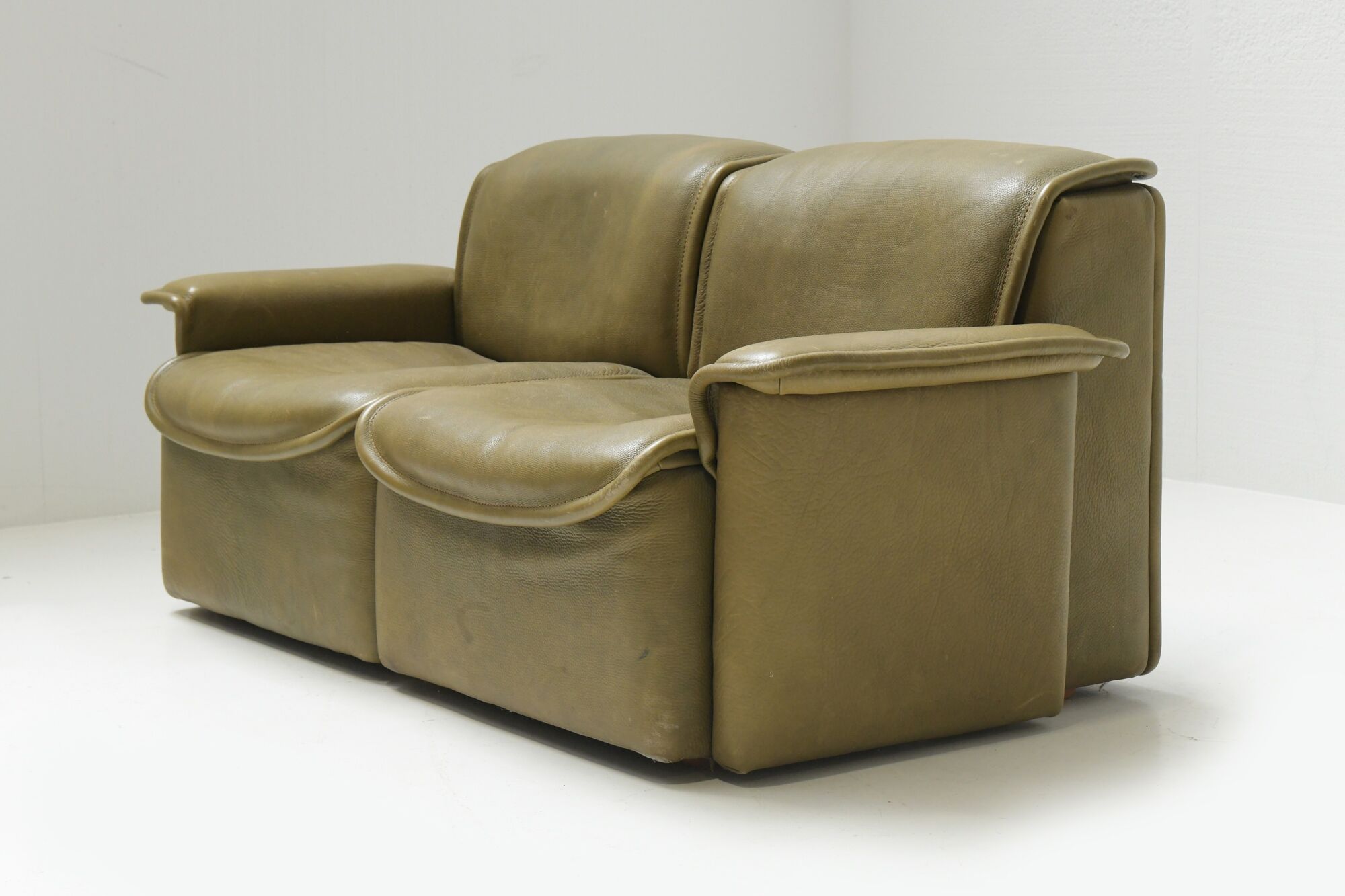 DS-12 modular vintage set in green leather by Team de Sede for De Sede Swiss