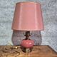 Neo-Victorian table lamp with pink opaline glass and brass – Vintage 1970s
