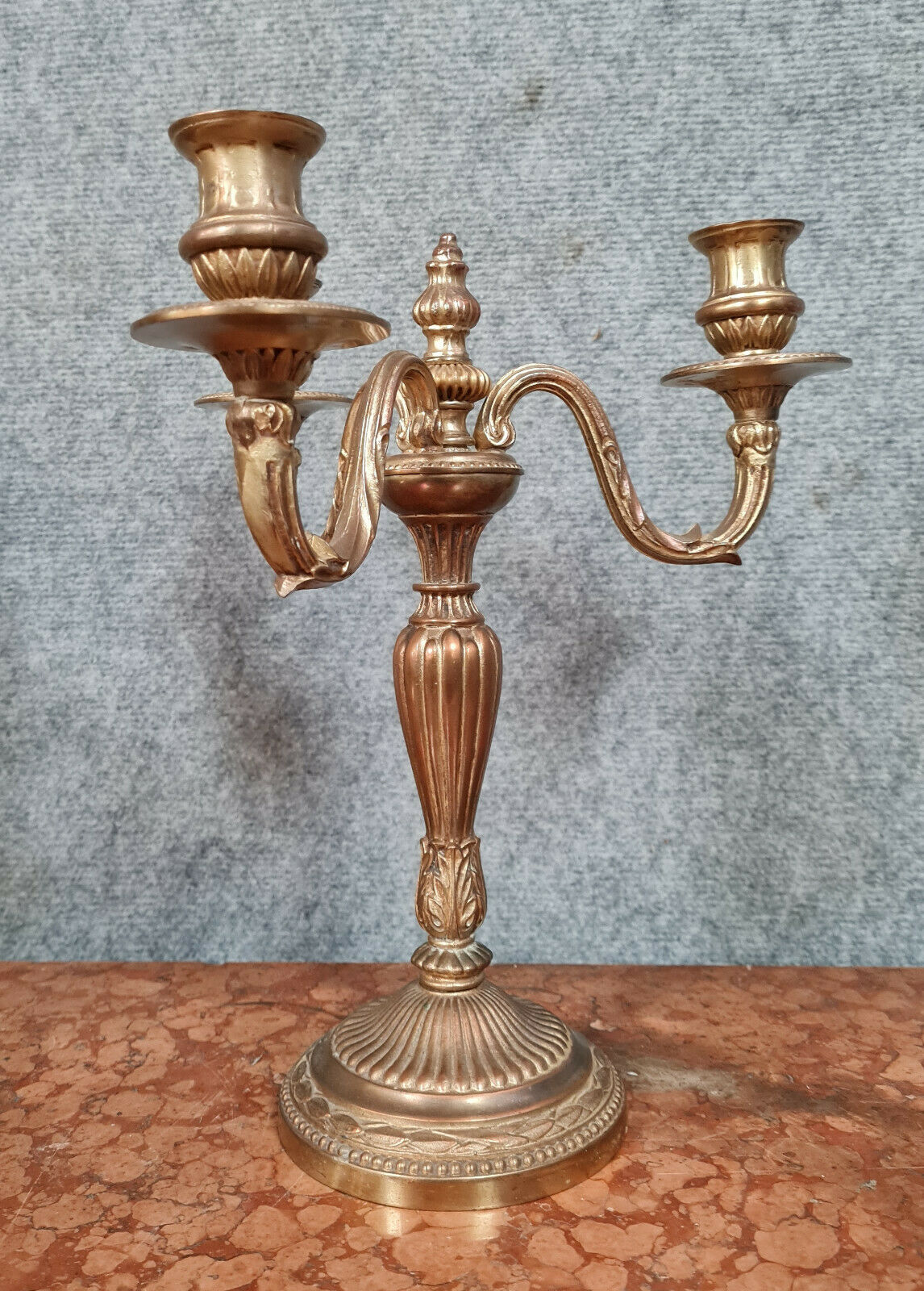 Pair of napoleon III 1900 era candle holders in bronze