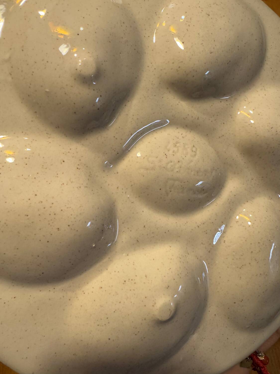 Set of 5 oyster plates Saint-Clément France no. 4589 – Earthenware