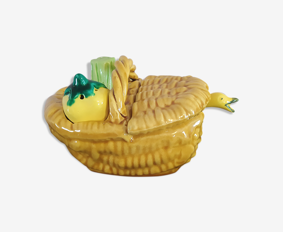 Ensemble salière poivrière et moutardier barbotine vintage