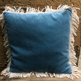 Velvet cushion and fringes