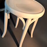 White lacquered beech stool 1950/1960.
