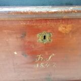 Large vintage chest old wooden trunk