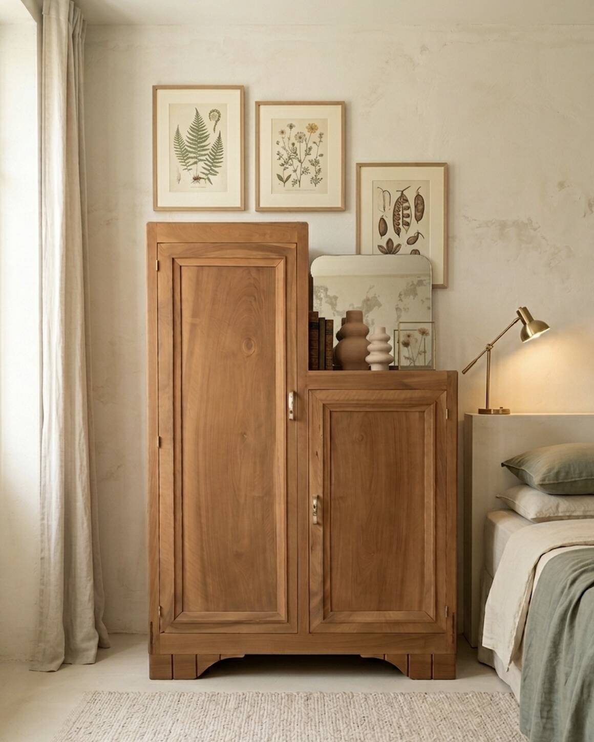 Renovated asymmetrical Art Deco wardrobe/cupboard