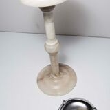1930 white marble and chrome ashtray