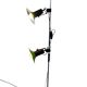 Vintage green fluorescent floor lamp with spots.