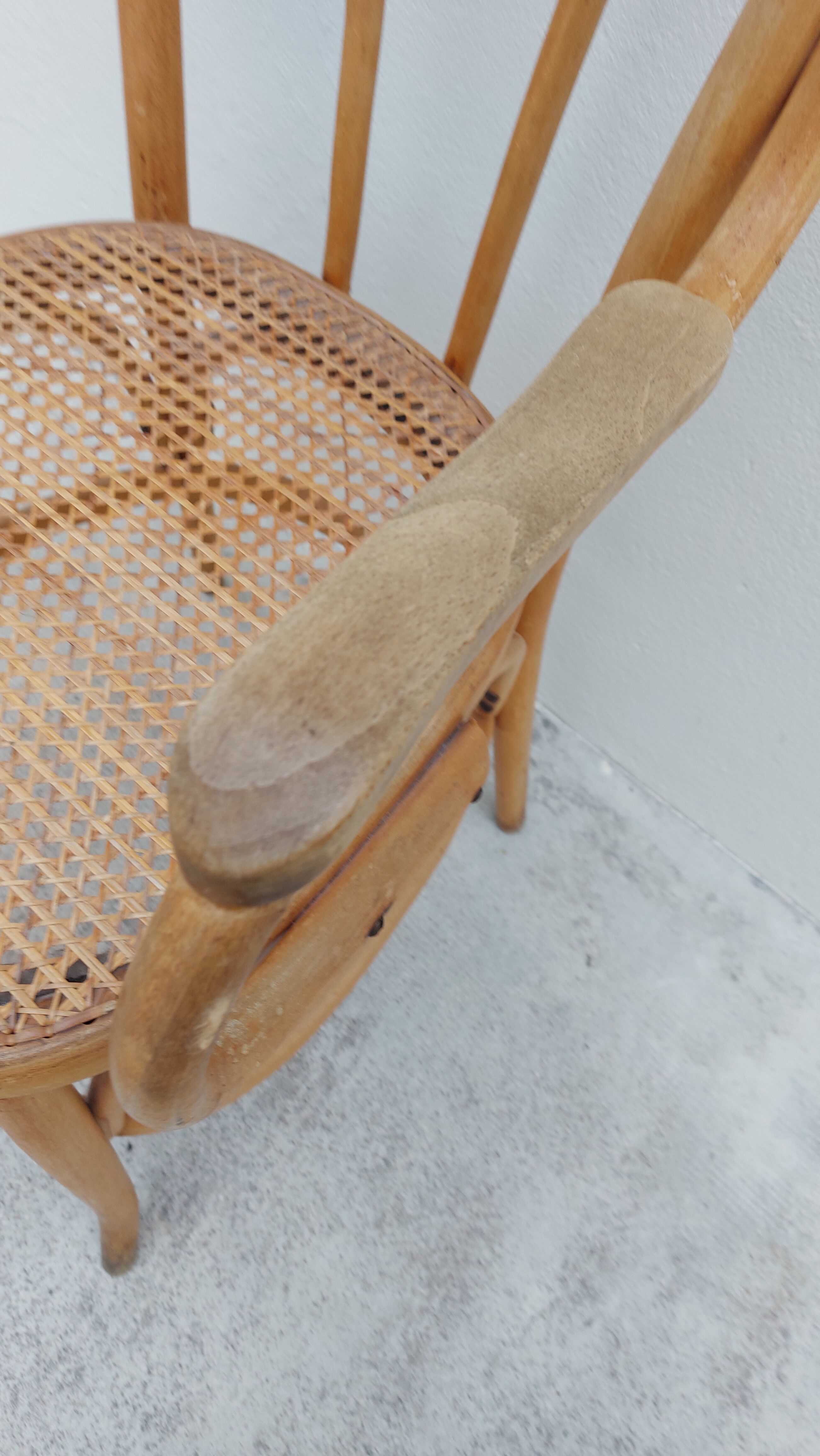 Michael Thonet armchair in curved wood and canework 1930