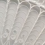 Headboard 2 places rattan peacock