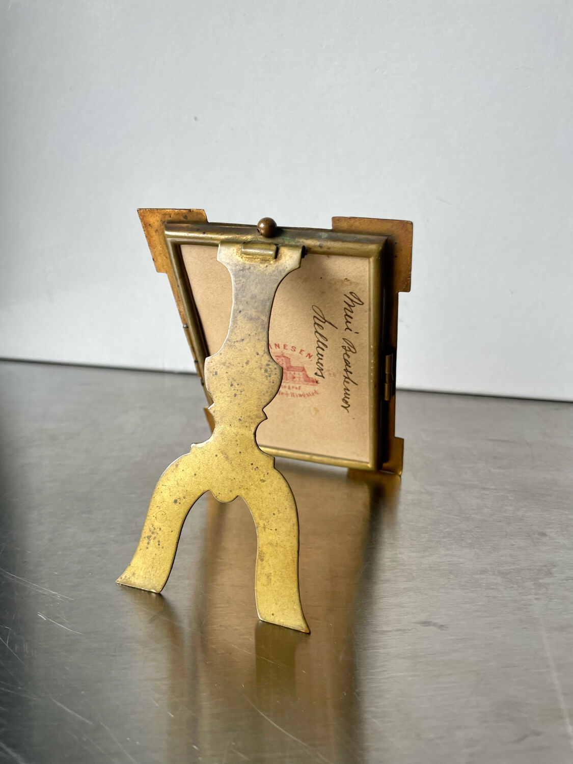 Antique  Metal Photo Frame gold colored brass  frame