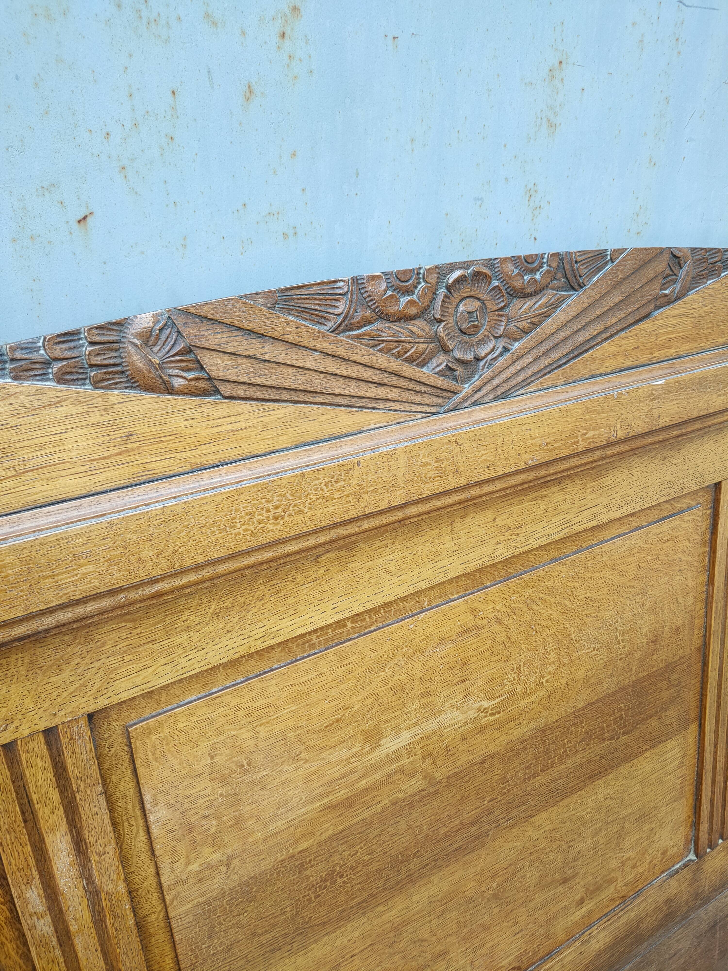 1930s oak headboard