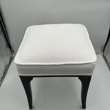 Art Deco Stool in Black Lacquered Oak, France, 1940s