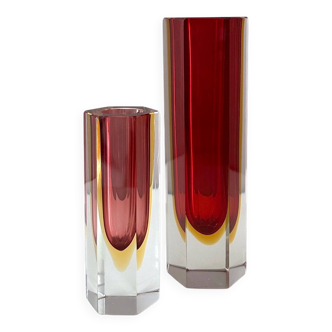 2 Sommerso vases, Flavio Poli, 60's