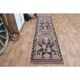 Vintage Turkish Oushak Handmade Wool Pink Brown Runner Rug 87x320
