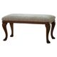 Danish rococo-style bench, cabriole legs and lambswool seat, early 20th century.