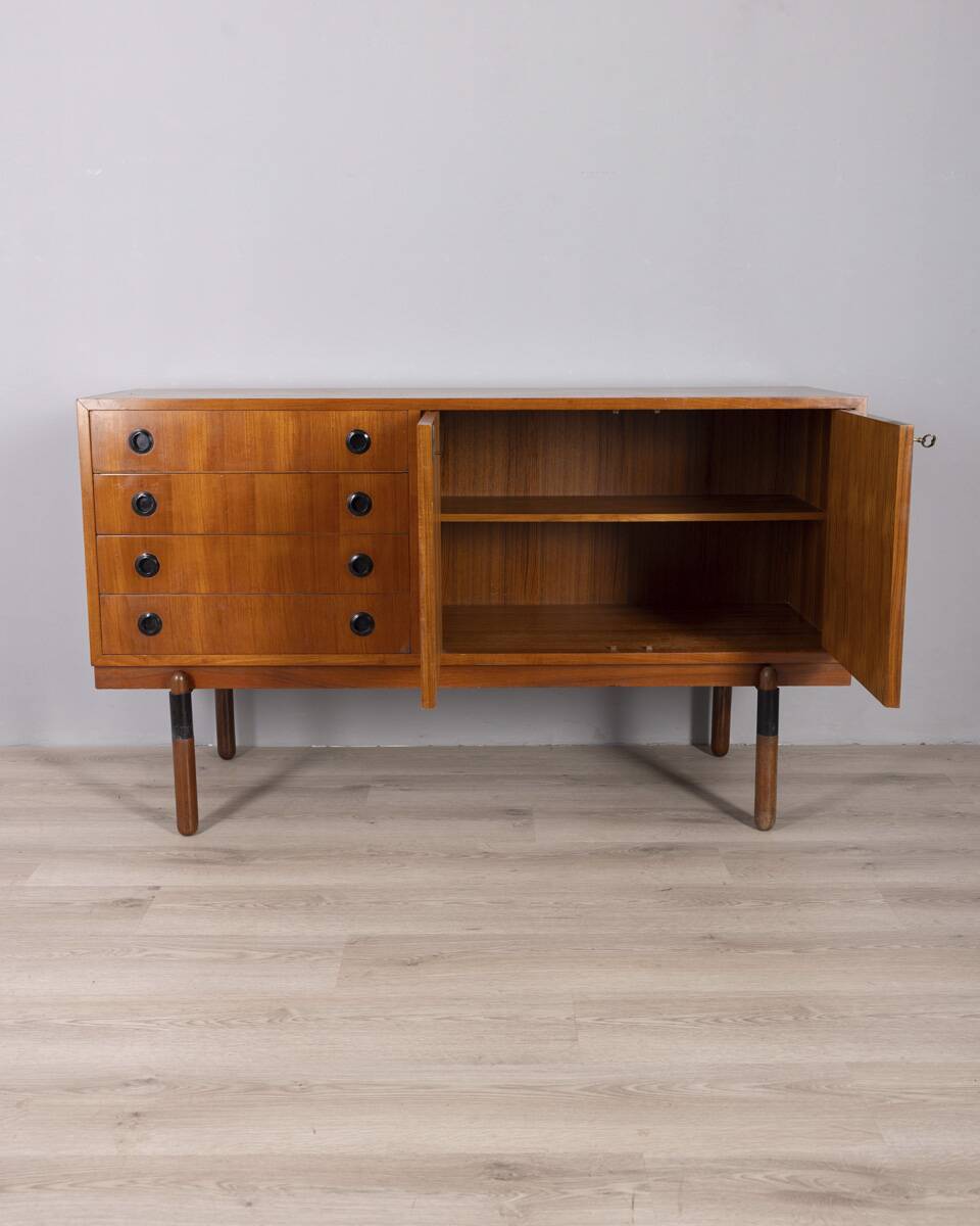 Vintage 1960s teak wood sideboard, italian design