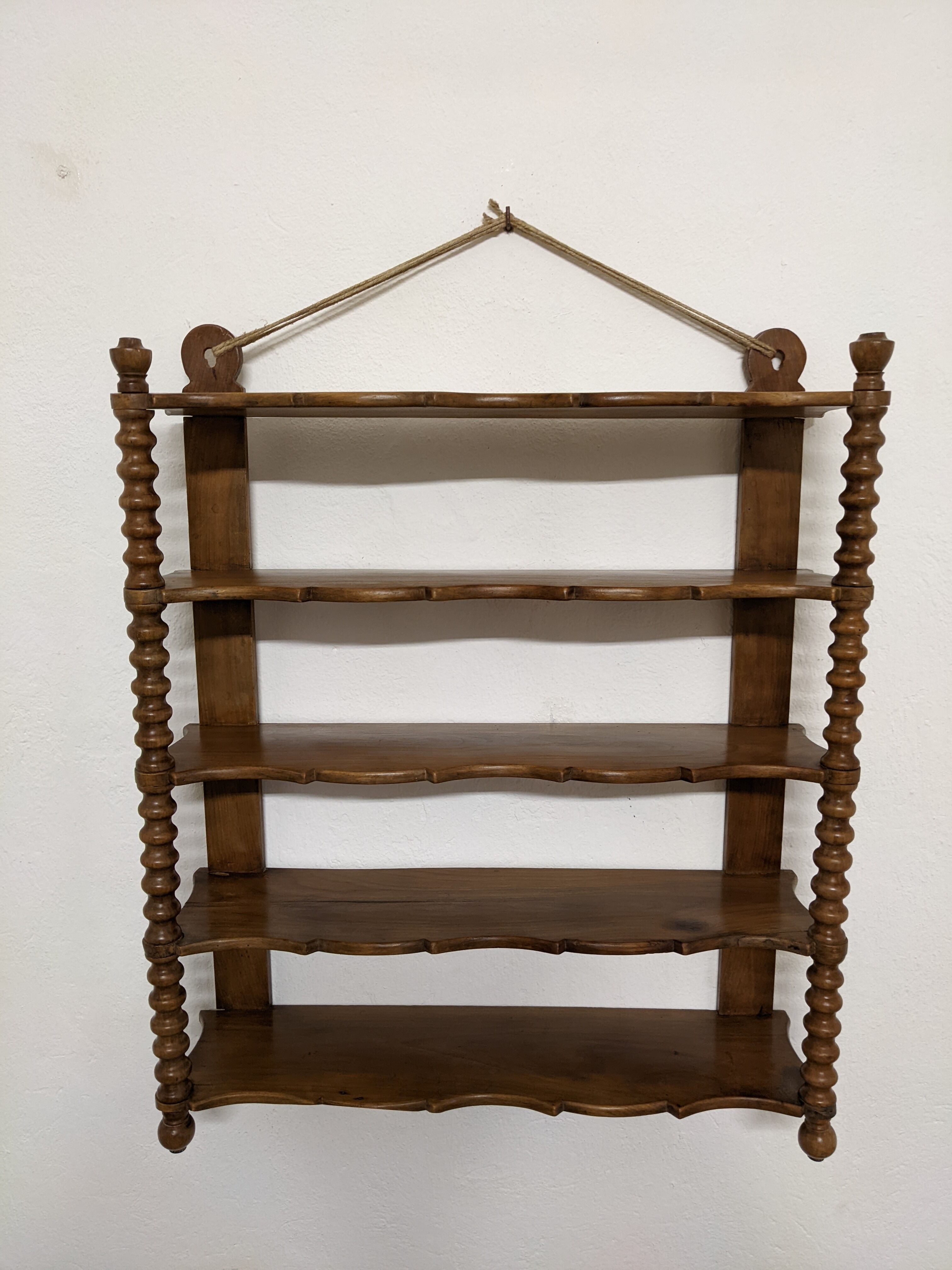 Wooden wall shelf turned late nineteenth century