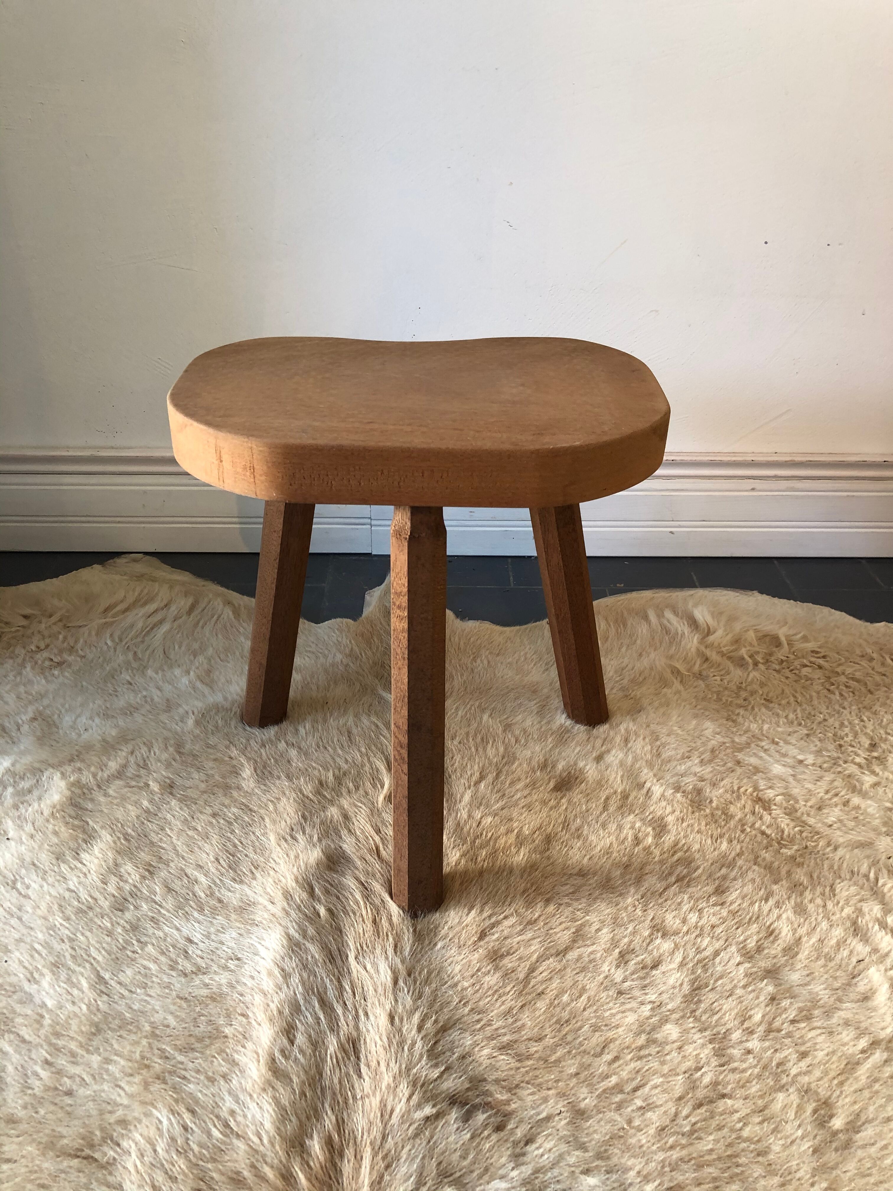 Vintage wooden tripod stool