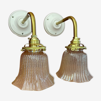 Vintage electrified wall lamps