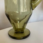 Vase in lime green blown glass modernist 1950