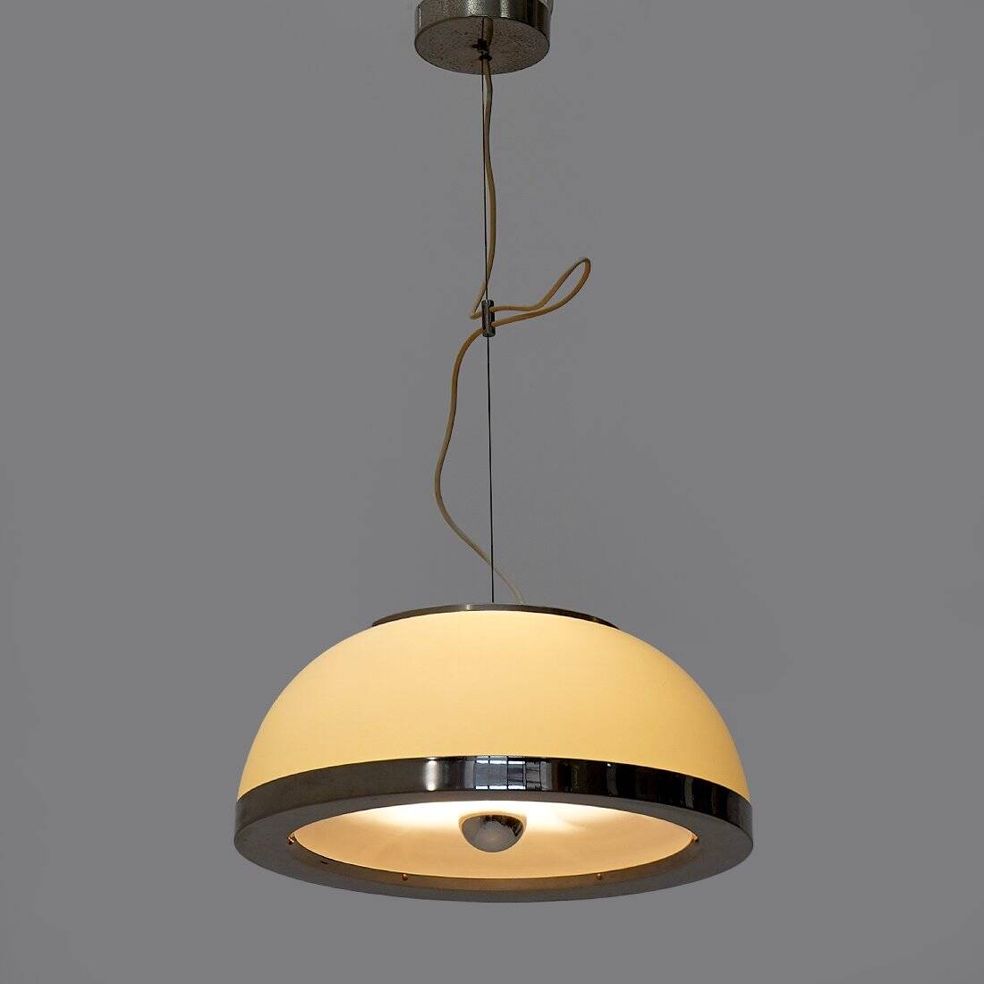 Opaline glass suspension by Pia Guidetti Crippa for Lumi, 1970s.