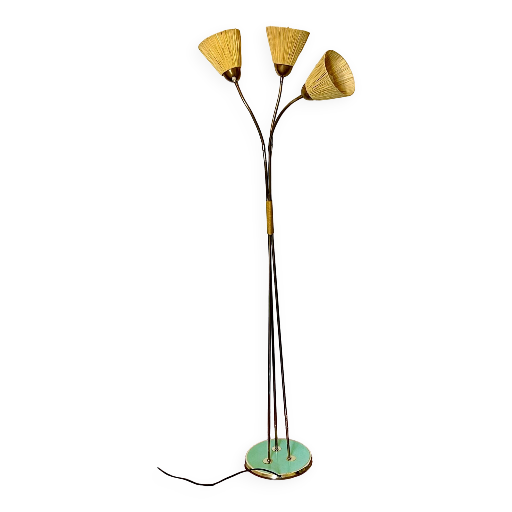 Vintage 1950s floor lamp with 3 flexible lights