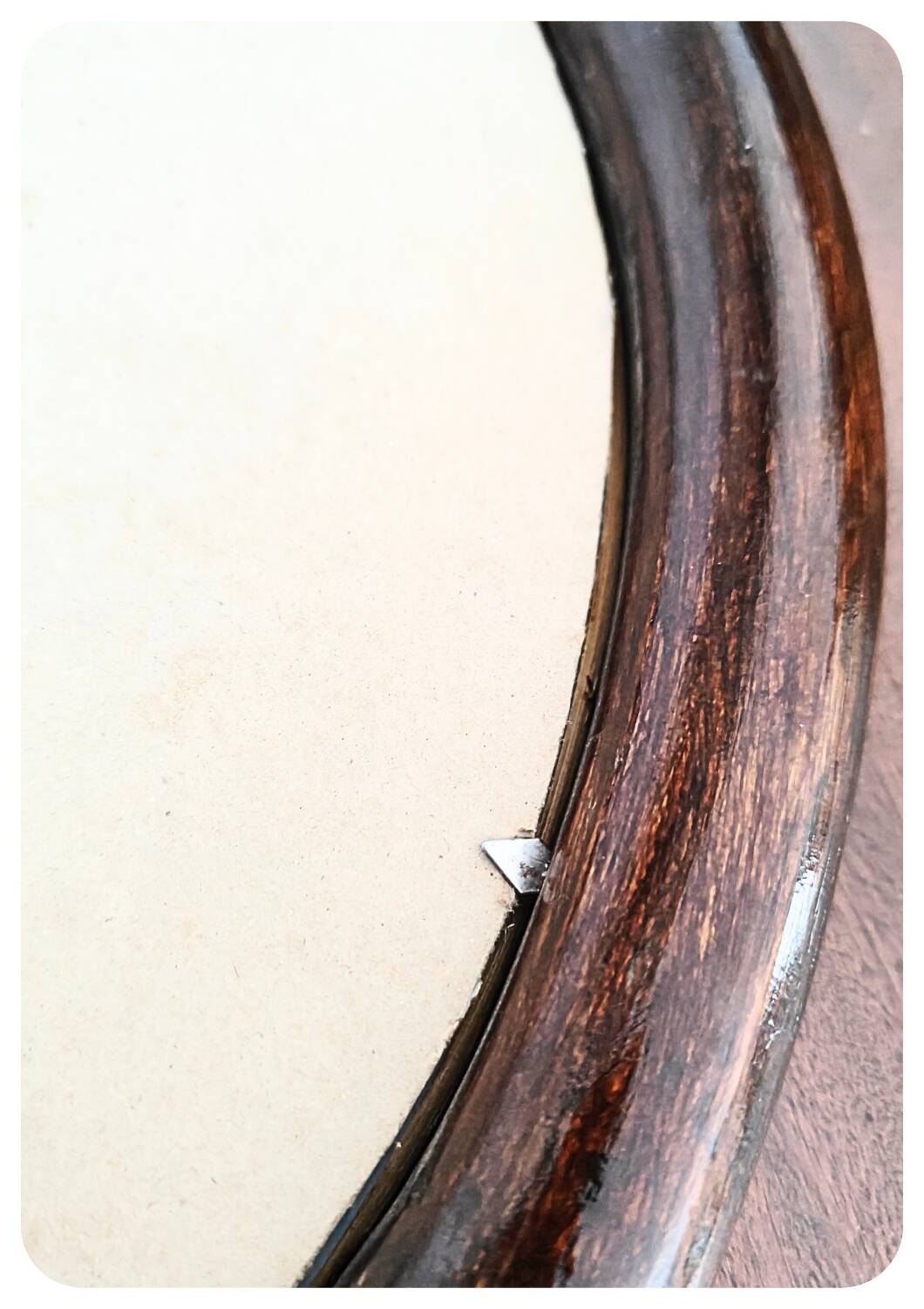 Miroir rond en bambou des années 1970