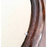 Miroir rond en bambou des années 1970