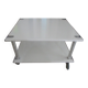 Table basse space age double plateaux en acier laqué blanc, France