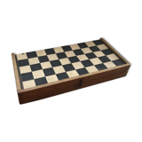 Old ladies game box - backgammon vintage wood fold box